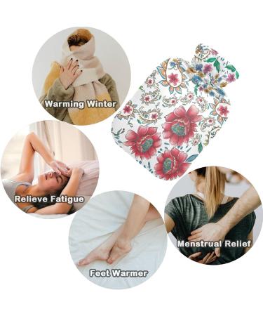 Naanle Paisley Floral Hot Water Bottle | 2L Transparent for Hot & Cold Therapy | Large Heat Relief for Bed Hands & Feet - Buy Online on GoSupps.com