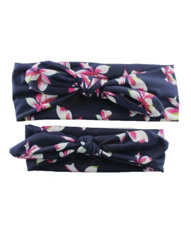 Apanphy 1 Pair Mom and Baby Printed Elastic Hair Band Headband C