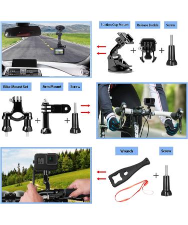 HONGDAK 63-in-1 Action Camera Accessories Kit for GoPro Hero 11/10/9 Black - Waterproof Housing, Silicone Case, Arm Strap, Mounts & More - Buy Online on GoSupps.com
