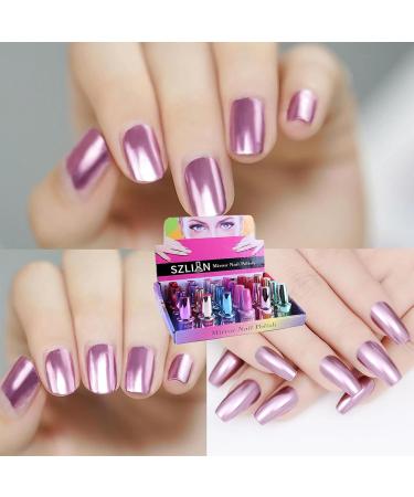Metal Nail Polish Mirror Effect Quick Drying Metallic Effect Nail Art Polish Pink Plating Metallic Nail Polish Gel Nail Polish Nail Magic Mirror Gel Nail Polish For Chrome Nail No UV(Pink) - Buy Online on GoSupps.com
