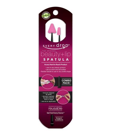 Every drop Beauty + Lip Spatula Combo  Last Drop  Get Hard to Reach Beauty and Lip Products Out of Bottle  Washable and Reusable  1 Beauty Spatula and 1 Lip Spatula