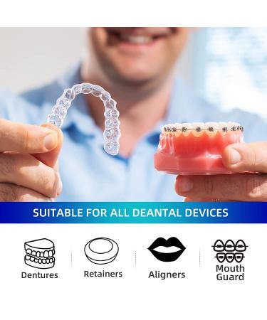 Retainer & Denture Cleaner Tablets 120 Pcs - Removes Stains & Plaque, Mint Flavor - 4 Months Supply for Retainers, Dentures, Night Guards, Mouth Guards - Buy Online on GoSupps.com