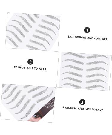 FRCOLOR Artificial Eyebrows 12 Sheets Waterproof Eyebrow Stickers Water Proof Stickers Black Eyebrow Tattoos Artificial Eyebrow - Buy Online on GoSupps.com