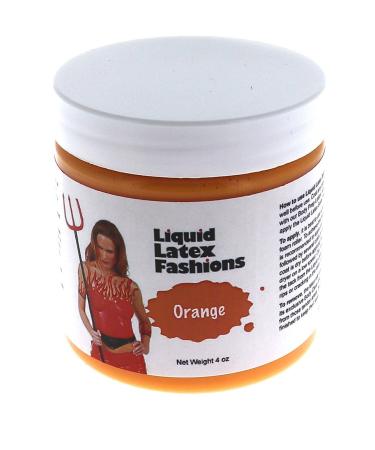 Liquid Latex Fashions Orange Latex Body Paint for Adults and Kids  Halloween Makeup  Ideal for Art  Theater  Parties and Cosplay  Super Flexible- 4 Oz