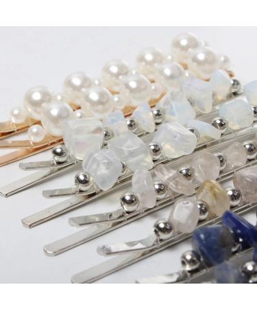 10 Pack Pearl Beaded Hair Slides for Women - Handmade Metal Hair Clips in Gold & Silver - Hair Accessories for Girls - Buy Online on GoSupps.com