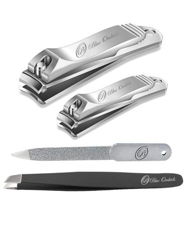Nail clippers - fingernail and toenail clipper for men and women   mens nail cutter trimmer for toe nail and finger nail with nail file and & slant tweezers
