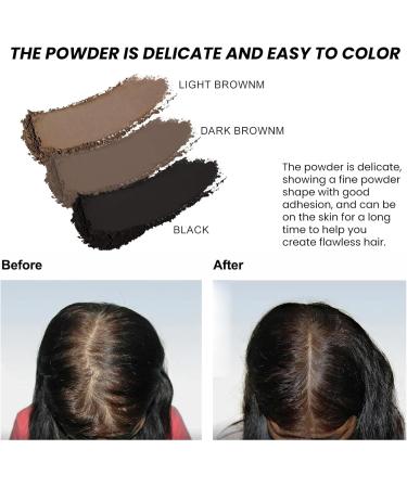 Hairline Powder Hair Shadow Powder Dark Gray Hair Root Dye Shadow Cover Hair Root Concealer For Makeup for Men and Women Hair Root Dye with Mirror and Puff Dark Brown - Buy Online on GoSupps.com