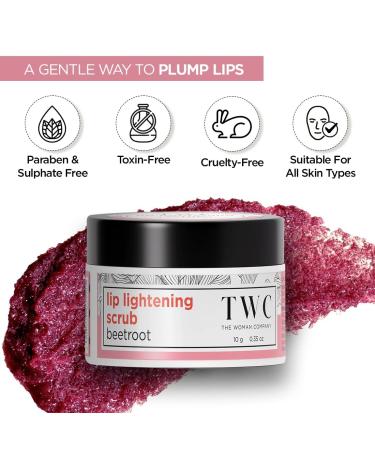 Buy Lip Lightening Scrub for Women - Beetroot Coconut & Walnut - Dark Lip & Pigmentation Reduction - 10 gm - Buy Online on GoSupps.com