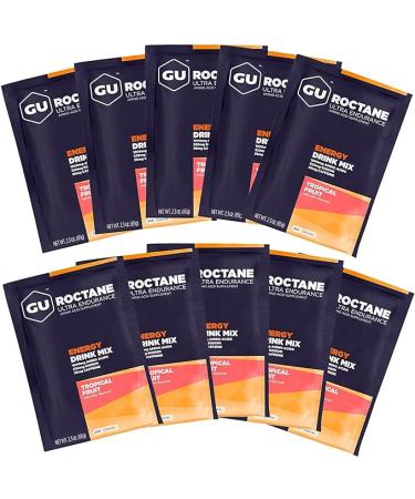 GU Energy Roctane Ultra Endurance Energy Drink Mix - Vegan  Gluten-Free  Kosher  Dairy-Free  35mg Caffeine - Tropical Fruit Flavor - 10 Single-Serving Packets - Buy Online on GoSupps.com