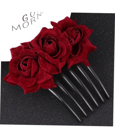 Angoily 1pc Comb Hair Clip Hair Pin Bobby Pins Black Hair Barrettes Rose Hair Black Barrettes The Rose for Women Floral Hairpin Flower Clip Blossom Rose Color Bride Flowers - Buy Online on GoSupps.com