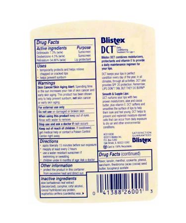 Blistex DCT Daily Conditioning Treatment for Lips SPF 20 - 0.25 oz | Hydrating Lip Balm - Buy Online on GoSupps.com
