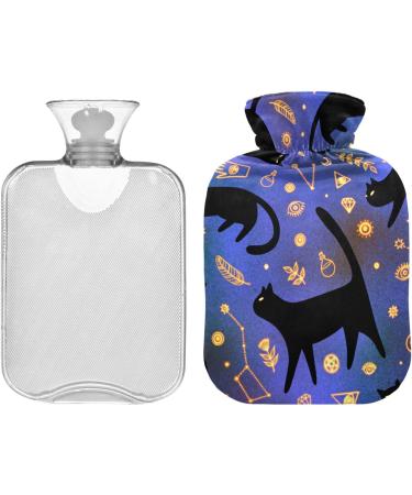 Hot Water Bottles with Black Cat Cover | 2L Pain Relief & Muscle Soothing - Ideal for Arthritis & Cold Feet - Buy Online on GoSupps.com
