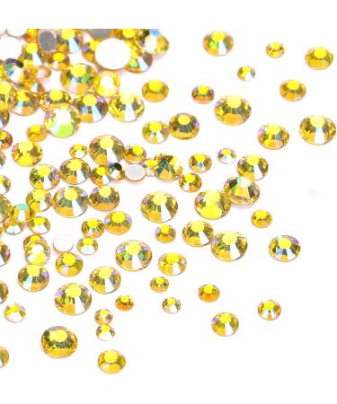 Jollin 3456pcs Flatback Rhinestones Glass Charms Diamantes Gems Stones for Nail Art 6 Size ss4 ss12 Lemon AB - Buy Online on GoSupps.com
