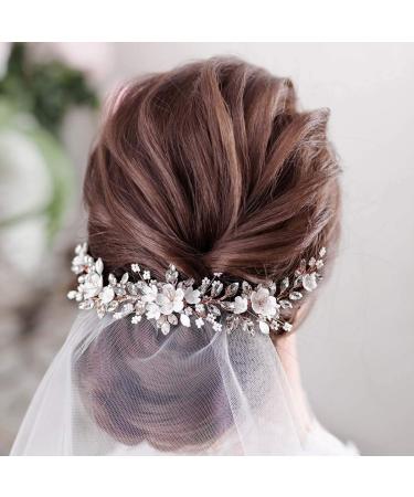 Unicra Bridal Hair Accessories - Silver Flower Headband & Crystal Bridal Headpiece for Women & Girls | International Shipping - Buy Online on GoSupps.com