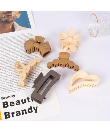 6Pcs Medium Hair Claw Clips for Thick Thin Fine Long Hair Large Cute Neutral Matte Non Slip Hair Clips Strong Hold for Women Girls(6 Pack) 6PCS Mixed - A - Buy Online on GoSupps.com