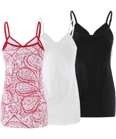 Manci Women's Cotton Maternity Nursing Tank Top - XL White/Black/Red Pattern - Buy Online on GoSupps.com