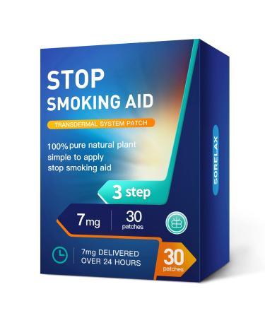 Sorelax Quit Smoking Patches, Step 3 to Help Quit Smoking, 7 mg, Continue Over 24 Hours to Stop Smoking Aids That Work, 30 Patches, One Month Supply