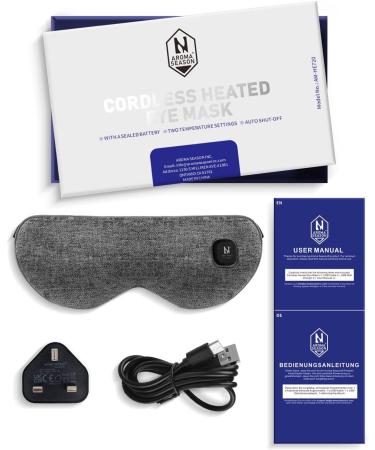 Aroma Season Heated Eye Mask - Cordless Moist Heat Compress for Blepharitis & Dry Eyes Treatment - Buy Online on GoSupps.com