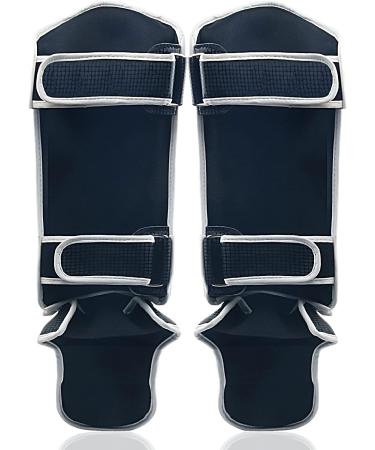 Muay Thai Kickboxing Shin Guards - Non-Deformation Leg Protection Pads for Martial Arts Training - Adjustable and Non-Slip - Men and Women - Black - Buy Online on GoSupps.com