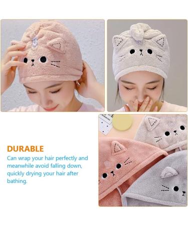 DOITOOL Hair Drying Turban 3Pcs - Cute Cat Hair Wrap Set for Kids & Women - Buy Online on GoSupps.com