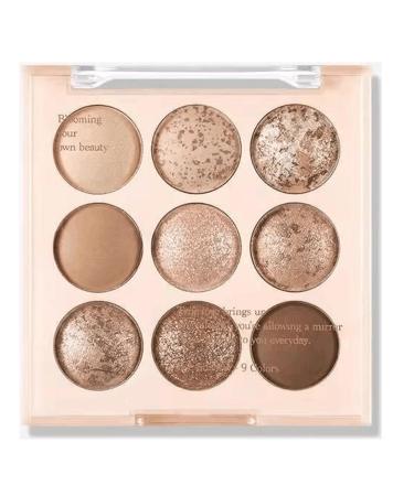 Shadow Palette Gift Set Eyeshadow Palette Makeup Eye Shadow Nude Palettes 9 Blendable Shades in Smooth Matte and Shimmer Finishes (03# Almond Vanilla)
