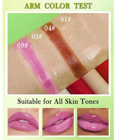 Lip Glossy Balm Set-3 Colors Glow Reviver Fat Lip Oil Slick Click Pink Brown Glitter Lip Tint Stain Lightweaight Pigmented Lip Gloss Longlasting Hydrating Lipstick Lip Makeup Gift for Women 04+05+09 - Buy Online on GoSupps.com