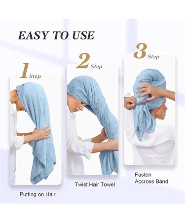 Super Absorbent Elastic Band Head Towel for Women | Extra Large Microfiber Hair Drying Wrap with Headband (60x105cm) - Grey - Buy Online on GoSupps.com