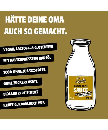  Emils Emils Garlic sauce 250 ml vegan organic no additives no added sugar  - Buy Online on GoSupps.com