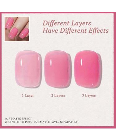 Pink Gel Nail Polish - Jelly Nail Varnish - Peach Pink Long Lasting Non Toxic Formula Gel Polish - UV Gel Nail Polish Soak off UV/LED Lamp Nail Art for Home DIY Gifts for Women - Buy Online on GoSupps.com