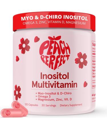 Peach Perfect Inositol Multivitamin Myo-Inositol & D-Chiro 40:1 Blend Omega-3 Vitamin D3 Magnesium Zinc Supports Women s Health Mood Energy Supplement 30 SVG Unflavored 180 Count (Pack of 1) - Buy Online on GoSupps.com