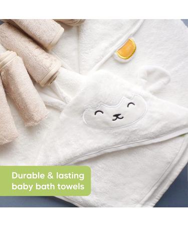 KeaBabies Organic Bamboo Baby Hooded Towel - Large Infant Hooded Towel for Girls, Boys, Newborns, Toddlers - Lamb Design - Buy Online on GoSupps.com