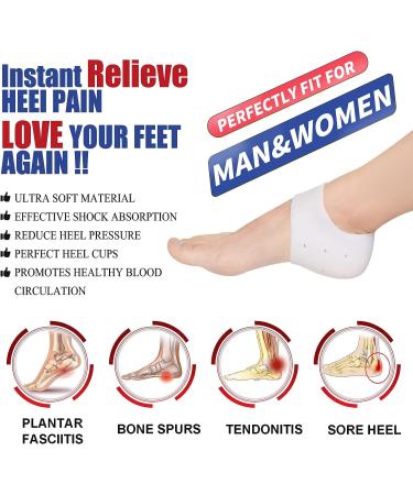 Silicone Heel Cups (8PCS) for Heel Pain Relief & Protection - Breathable Cushion for Plantar Fasciitis, Tendonitis, Spurs, & Cracked Heels - Unisex Heel Protectors - Buy Online on GoSupps.com
