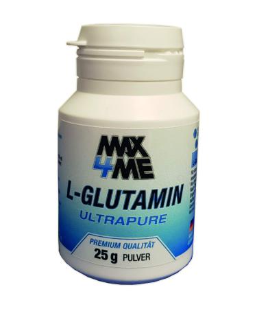 MAX4ME Glutamine Powder 100% pure L-Glutamine 25 g to support sports and muscle building (25 g - 5 servings)