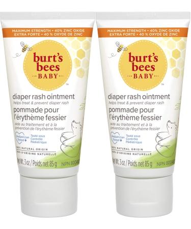 Diaper Rash Ointment, Burt's Bees 100% Natural Baby Skin Care, 3 Ounce (2 Pack)