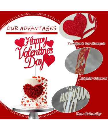 Valentine s Day Cake Toppers 10pcs Red Cupcake Topper Heart Cupcake Pick Food Sticks Happy Valentine s Day Theme Party Cake Decorations Supplies - Buy Online on GoSupps.com