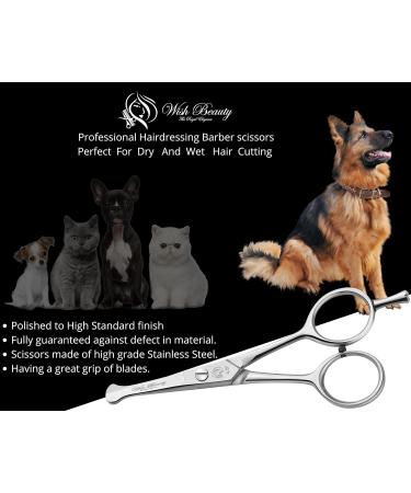 Wishbeauty Kids Hairdressing Scissors with Safety Round Tips - Professional Salon Barber Scissors for Baby Haircuts (Silver 4.5 Straight) - Buy Online on GoSupps.com