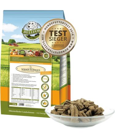 Bellfor Wiesen-Schmaus Cold-Pressed Dry Food for Dogs Grain-Free with Fresh Chicken 71% Rich in Omega-3 Vitamins and Prebiotics 10 kg - Buy Online on GoSupps.com