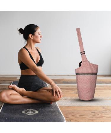 ULTLAT Yoga Mat Bag - Adjustable Shoulder Strap, Large Pockets, Pink Totem Design - Fits Mats up to 7.7 Diameter - Convenient Tote Carrier for Yoga Lovers - Buy Online on GoSupps.com