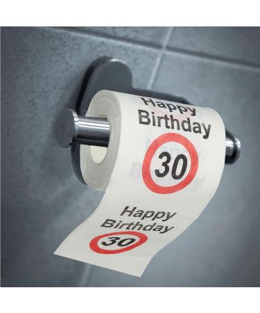Happy Birthday Toilet Paper 4-Pack | 30th Birthday 2-Ply Motif | 24m 180gr/sqm Perfect for Celebrations - Buy Online on GoSupps.com