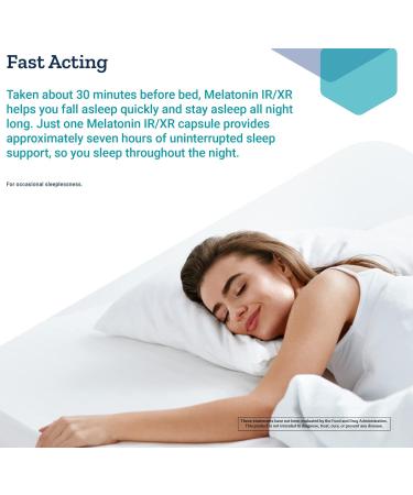 Life Extension Melatonin IR/XR 120 Capsules (Pack of 2) - Immediate & Extended-Release for 7 Hours Support - Night Time Supplement - Stay Asleep All Night Long - Non-GMO Gluten-Free - Buy Online on GoSupps.com