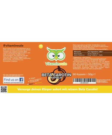 Buy High-Dose Beta Carotene Capsules 50 000 i.e. - Vegan Additive-Free Natural Vitamin A - Quality from Germany - Laboratory Tested - Vitamine le  - Buy Online on GoSupps.com
