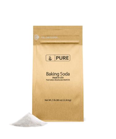 Pure Original Ingredients Sodium Bicarbonate (Baking Soda) (5 lb) Eco-Friendly Packaging, Always Pure, No Fillers Or Additives 5 Pound (Pack of 1)