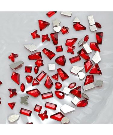 FEIlei 100Pcs Mixed Glass Crystal Hybrid Diamond Rhinestones Nail Art Decorations Drop Rhombus Flatback Stones 3D Gems - Buy Online on GoSupps.com