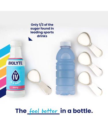 BIOLYTE Electrolyte Drink Berry 12-Pack - IV Liquid for Dehydration & Hydration with B Vitamins - Amino Acid Energy Drinks - Keto-Friendly & Low Sugar - Buy Online on GoSupps.com