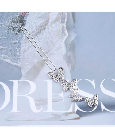 Aneneiceera Crystal Butterfly Hair Clip Silver Hair Barrette One word Clip Rhinestones Hair Pin Headpieces Decorative Hair Pins Headwear Bride Hair Accessories for Women and Girls (Silver) - Buy Online on GoSupps.com