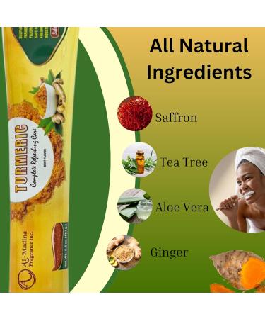 Infinix Herbal and Turmeric Toothpaste withSaffron Tea Tree Aloe Vera Ginger and Turmeric - Paraben Free & Refreshing Oral Care for Sensitive Teeth - Halal - Pack of 3 - Buy Online on GoSupps.com