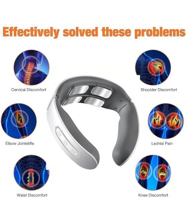 Wireless Electric Neck Massage Device with Heat 6 Modes 9 Intensity Levels 4-Head Pulse for Pain Relief - Buy Online on GoSupps.com