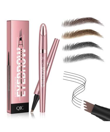 2024 New Eyebrow Pen Waterproof Eyebrow Pencil Brow Pencil with Micro-fork Tip 24 Hours Water-proof & Smudge-proof Natural Fine Stroke (dark brown)
