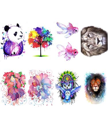 Colorful Animal Temporary Tattoo Sticker Set - 8 Sheets | Waterproof & Long Lasting | Fun Fake Tattoos for Kids & Women - Buy Online on GoSupps.com