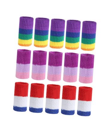 FRCOLOR 30pcs Rainbow Finger Cots Anti-skid Finger Cover Finger Splints Thumb Splints Thumb Elastic Brace Finger Sleeves Tool Basketball Finger Brace Nylon Sports Wristband